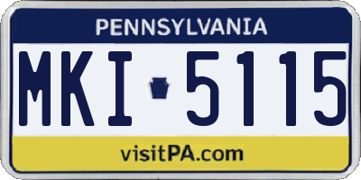 PA license plate MKI5115