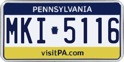 PA license plate MKI5116
