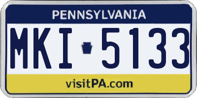PA license plate MKI5133