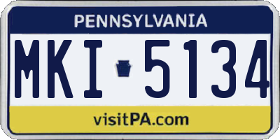 PA license plate MKI5134