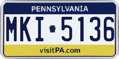 PA license plate MKI5136