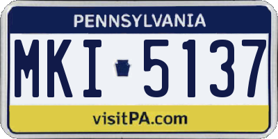 PA license plate MKI5137