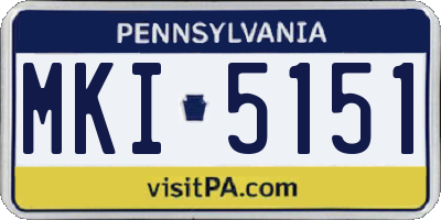 PA license plate MKI5151