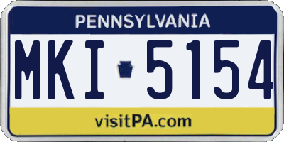 PA license plate MKI5154