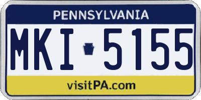PA license plate MKI5155