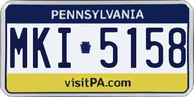 PA license plate MKI5158