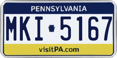 PA license plate MKI5167