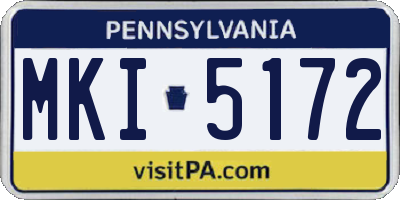 PA license plate MKI5172