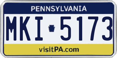 PA license plate MKI5173