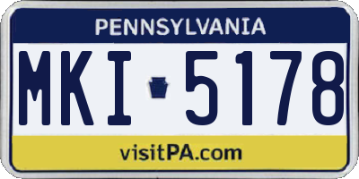 PA license plate MKI5178