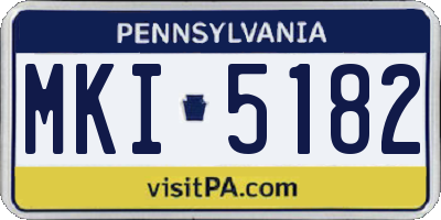 PA license plate MKI5182