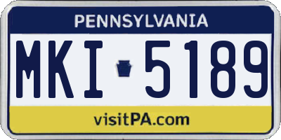 PA license plate MKI5189