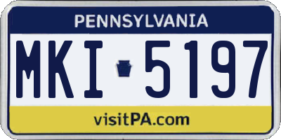 PA license plate MKI5197
