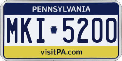 PA license plate MKI5200