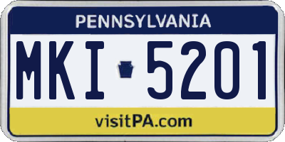 PA license plate MKI5201