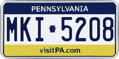 PA license plate MKI5208