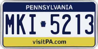 PA license plate MKI5213