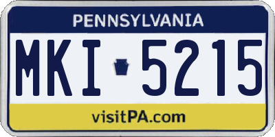 PA license plate MKI5215