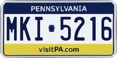 PA license plate MKI5216