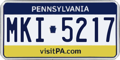 PA license plate MKI5217