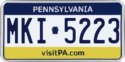 PA license plate MKI5223