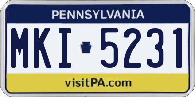 PA license plate MKI5231