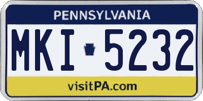PA license plate MKI5232