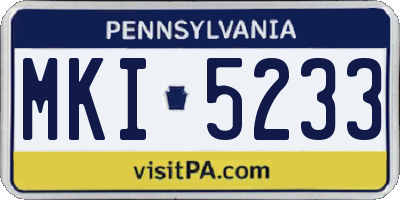 PA license plate MKI5233