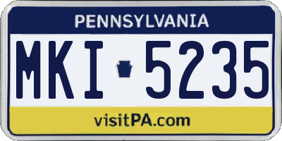 PA license plate MKI5235