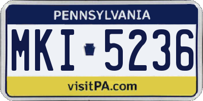 PA license plate MKI5236