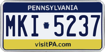 PA license plate MKI5237