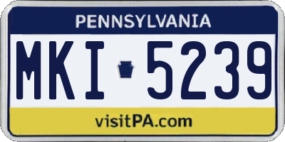 PA license plate MKI5239