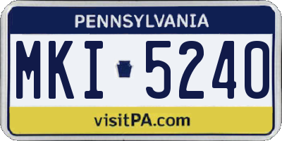 PA license plate MKI5240