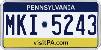 PA license plate MKI5243