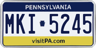 PA license plate MKI5245