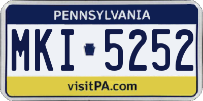 PA license plate MKI5252