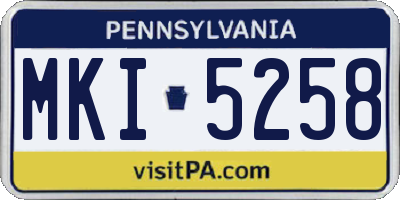 PA license plate MKI5258