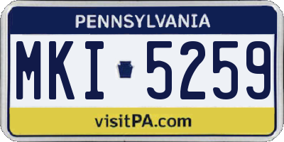 PA license plate MKI5259