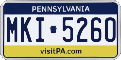 PA license plate MKI5260