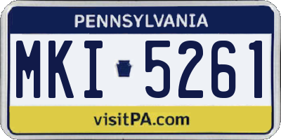 PA license plate MKI5261