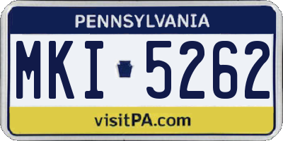 PA license plate MKI5262