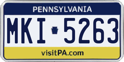PA license plate MKI5263