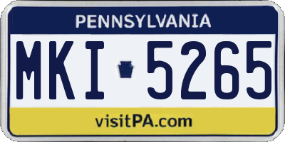 PA license plate MKI5265