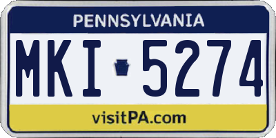 PA license plate MKI5274