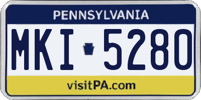 PA license plate MKI5280