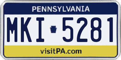 PA license plate MKI5281
