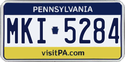 PA license plate MKI5284