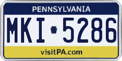 PA license plate MKI5286