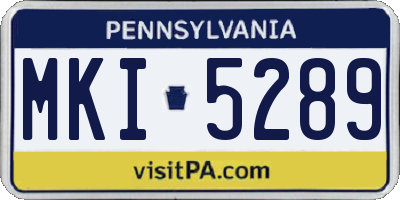 PA license plate MKI5289