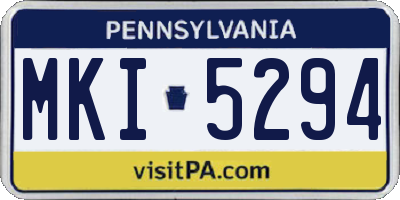 PA license plate MKI5294